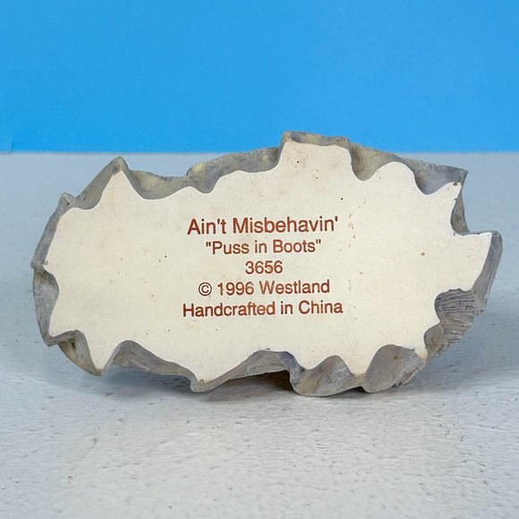 Vintage 1996 Westland Ain't Misbehavin' PUSS IN BOOTS 3"X4" Figurine Cat In Shoe - Picture 5 of 6